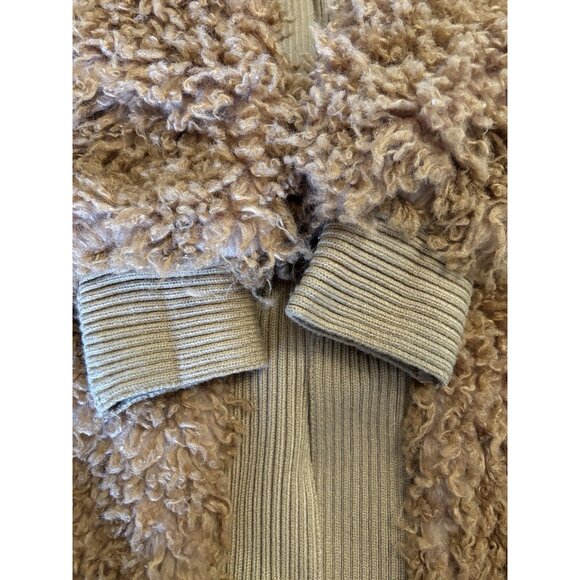 FREE PEOPLE Long Faux Mongolian Fur Cardigan Sweater Coat Coatigan Size S Shag - Picture 15 of 16